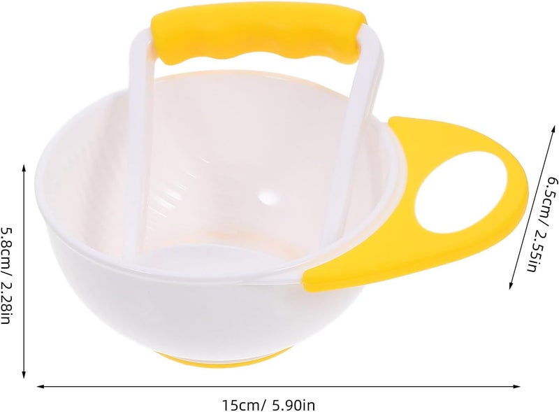 DOITOOL Baby Food Masher 2 Sets Mashing Bowl with Handle Masher, Manual Baby Food Grinder Bowl Set (Green, Yellow) - Image 4